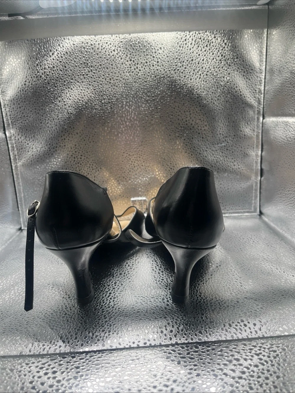 Capezio Black Open-Toe Strappy Dance Heels- minor damage on one heel